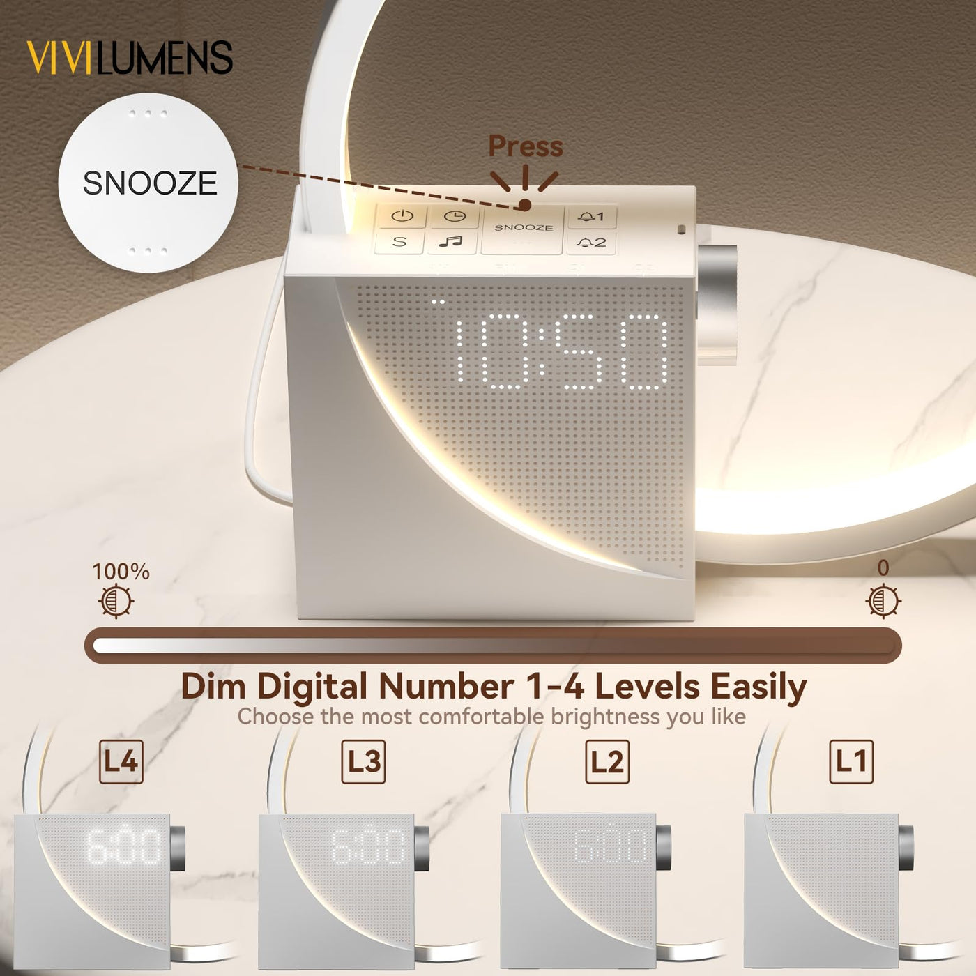 Vivilumens Sunrise Alarm Clock Wake-Up Light